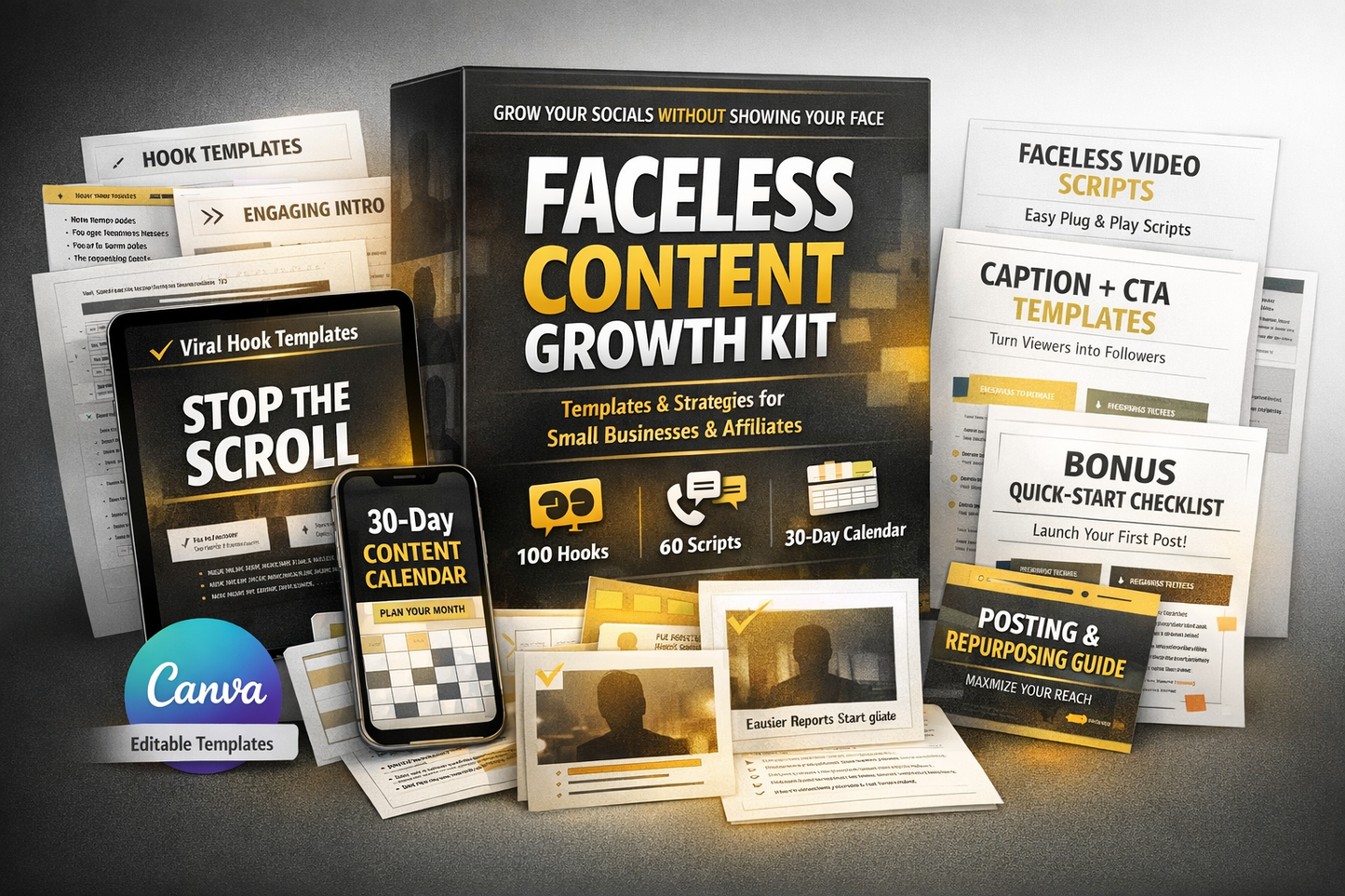 Faceless Content Growth Kit for Small Businesses & Affiliates